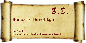 Berczik Dorottya névjegykártya